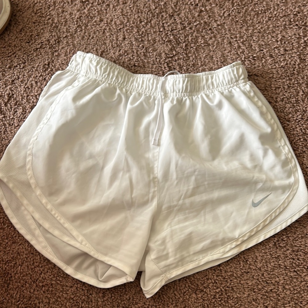 White Nike running shorts size small